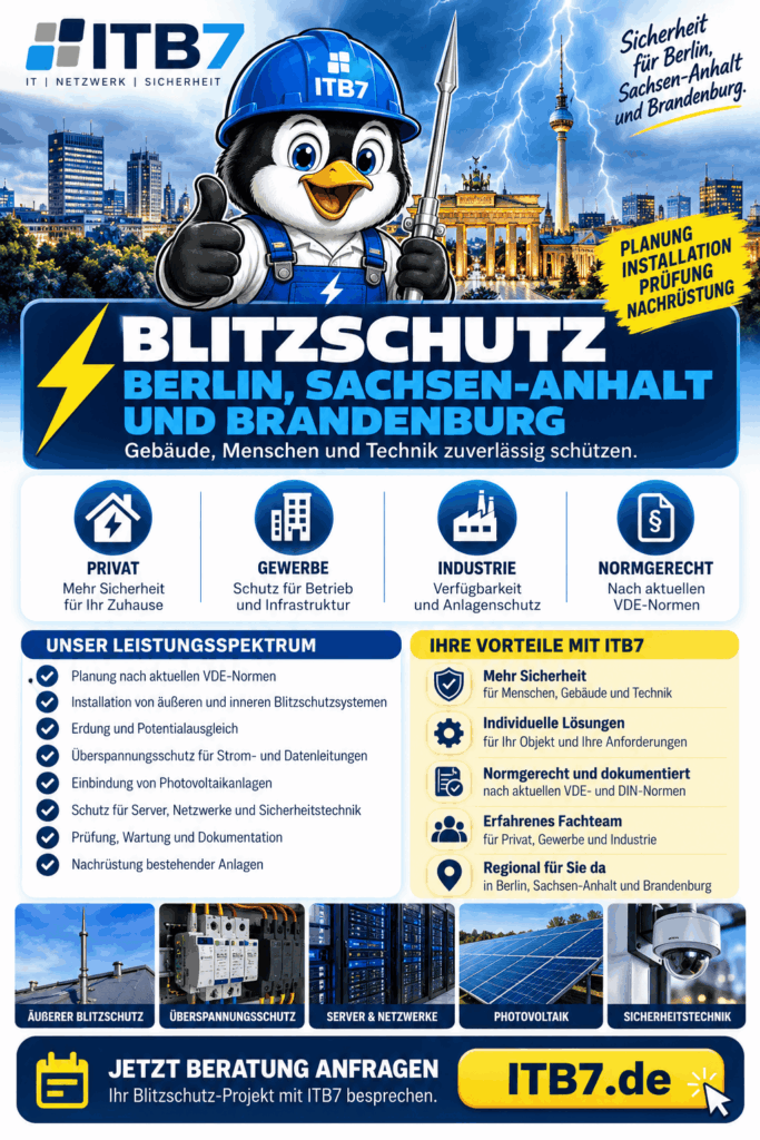 Blitzschutz Berlin, Sachsen-Anhalt und Brandenburg Infografik